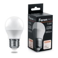 Лампа светодиодная Feron.PRO LB-1407 Шарик E27 7.5W 175-265V 2700K 38074