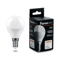 Лампа светодиодная Feron.PRO LB-1406 Шарик E14 6W 175-265V 6400K 38067