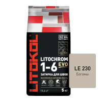 Затирка цементная Litokol Litochrom 1-6 EVO LE.230 багамы 5 кг с противогрибковыми свойствами