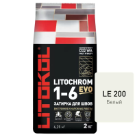 Затирка цементная Litokol Litochrom 1-6 EVO LE.200 белый 2 кг с противогрибковыми свойствами