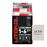Затирка цементная Litokol Litochrom 1-6 EVO LE.210 карамель 2 кг с противогрибковыми свойствами