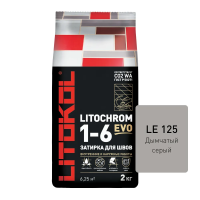 Затирка цементная Litokol Litochrom 1-6 EVO LE.125 дымчатый серый 2 кг с противогрибковыми свойствами