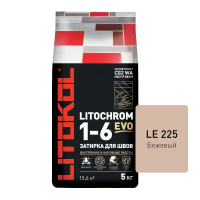 Затирка цементная Litokol Litochrom 1-6 EVO LE.225 бежевый 5 кг с противогрибковыми свойствами