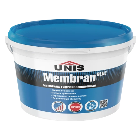 Гидроизоляция UNIS Blue Membran 4 кг эластичная полимерная