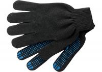 Перчатки зимние утепленные ХБ 5 нити с ПВХ точка 7 класс черные СИБРТЕХ 67701