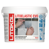 Двухкомпонентный клей для плитки эпоксидный Litokol LITOELASTIC EVO A+B 5 кг белый, класс R2T