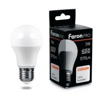 Лампа светодиодная Feron.PRO LB-1007 Шар E27 7W 175-265V 4000K 38024
