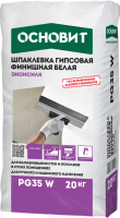 Шпаклевка финишная гипсовая Основит Эконсилк PG35 W белая, 20 кг (70)