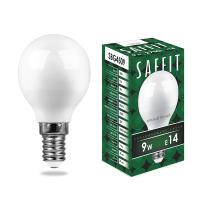 Лампа светодиодная SAFFIT SBG4509 Шарик E14 9W 230V 2700K 55080