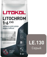 Затирка цементная Litokol Litochrom 1-6 EVO LE.130 серый 5 кг с противогрибковыми свойствами