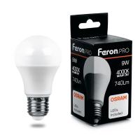 Лампа светодиодная Feron.PRO LB-1009 Шар E27 9W 175-265V 4000K 38027