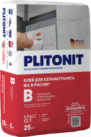 Клей для плитки и керамогранита Plitonit B усиленный с армирующими волокнами серый 25 кг