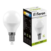 Лампа светодиодная Feron LB-550 Шарик E14 9W 175-265V 4000K 25802