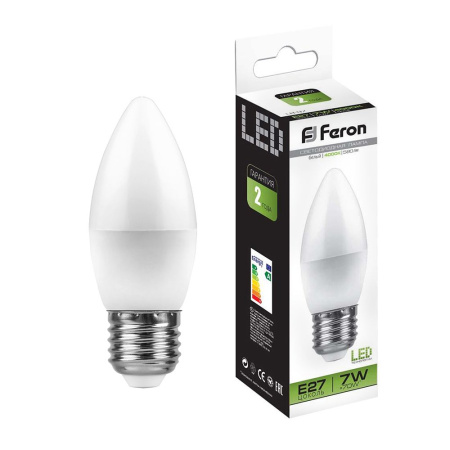 Лампа светодиодная Feron LB-97 Свеча E27 7W 4000K