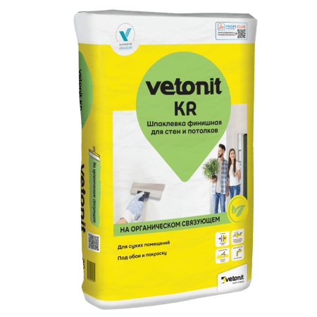 Шпатлевка финишная на органическом связующем Vetonit KR 20 кг белая