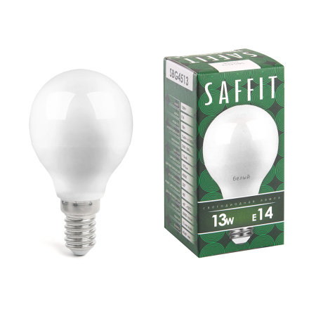 Лампа светодиодная SAFFIT SBG4513 Шарик E14 13W 4000K