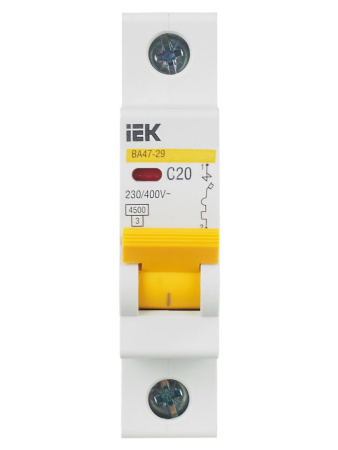 IEK KARAT Автоматический выключатель ВА47-29 1Р 20А 4,5кА х-ка С