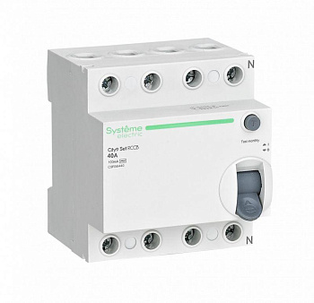 Systeme Electric City9 Set Выключатель дифференциального тока (ВДТ) 40А 4P 100мА Тип-AC 400В