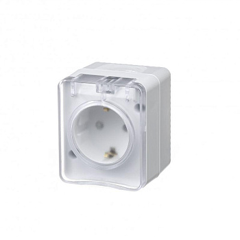 Systeme Electric AtlasDesign Profi54 Наруж Белый Розетка с/з со шт., 16А 250B IP54