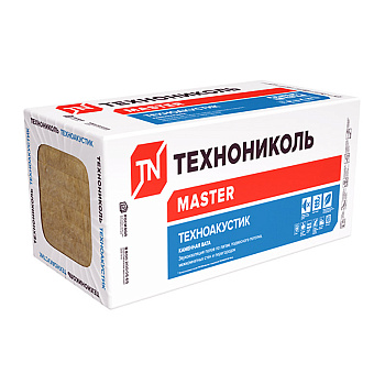 Шумоизоляция ТехноНИКОЛЬ ТехноАкустик 1200х600х50 мм, 38-45 кг/м3 (5,76 м2 / 0,288 м3) (8/24)
