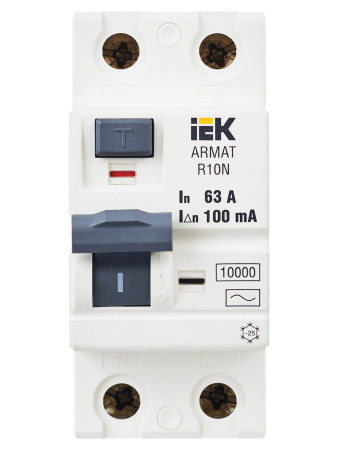 IEK ARMAT ВДТ R10N 2P 63А 100мА тип AC