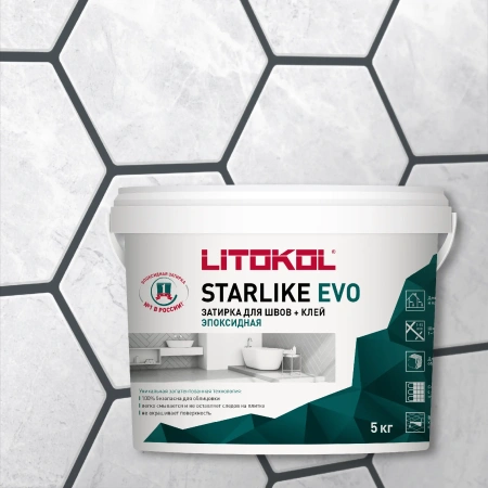 Затирка эпоксидная Litokol Starlike EVO S.140 графит 5 кг L0485190004
