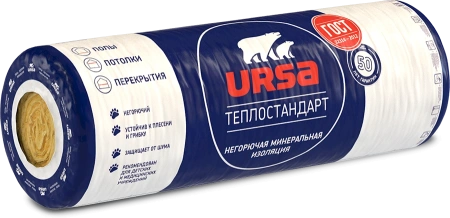 Утеплитель URSA GEO Теплостандарт 6560х1220х100 мм (8 м2 / 0,8 м3), 2095974 (36)