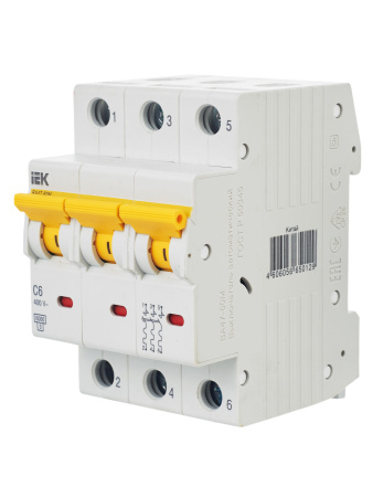 IEK KARAT Выключатель автоматический ВА47-60M 3Р 6А 6кА С