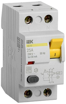 IEK KARAT Выключатель дифференциальный ВД1-63 (УЗО) 2Р 25А 30мА