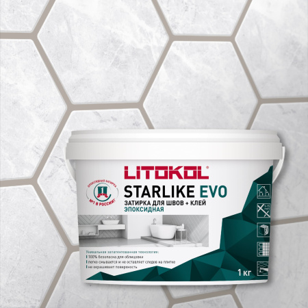 Затирка эпоксидная Litokol Starlike EVO S.210 серо-бежевый 1 кг L0485250002