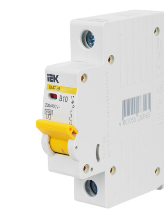 IEK KARAT Автоматический выключатель ВА47-29 1Р 10А 4,5кА х-ка В