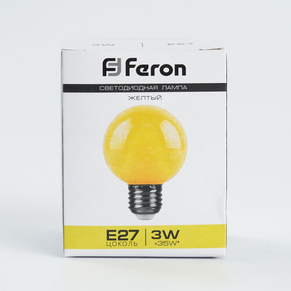 Лампа светодиодная Feron LB-371 Шар E27 3W 230V желтый
