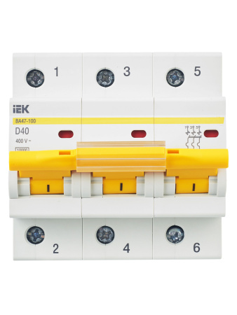 IEK KARAT Автоматический выключатель ВА47-100 3Р 40А 10кА х-ка D