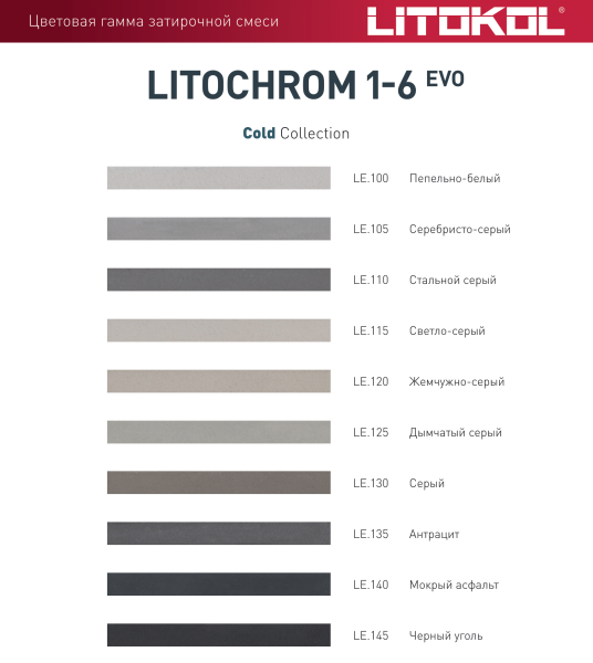 Затирка цементная Litokol Litochrom 1-6 EVO LE.225 бежевый 2 кг с противогрибковыми свойствами