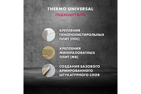 Штукатурно-клеевая смесь для теплоизоляции Церезит Thermo Universal 25 кг, 1804804