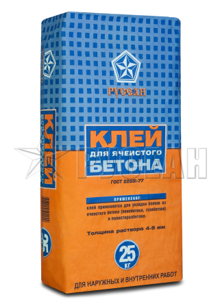 Клей для ячеистого бетона Русеан Пеноблок 25 кг (80)
