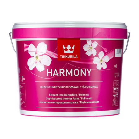 Краска в/д для стен и потолков Tikkurila Harmony акрилатная основа А 9 л