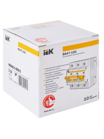 IEK KARAT Автоматический выключатель ВА 47-100 3Р 50А 10 кА х-ка С