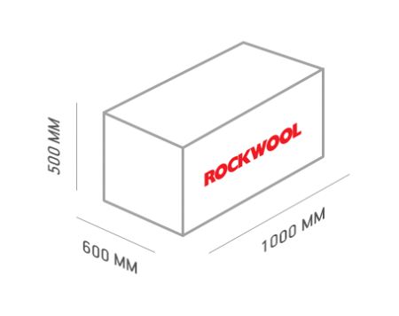 Звукоизоляция Rockwool Акустик Баттс 1000х600х100 мм (3м2=0,3м3)