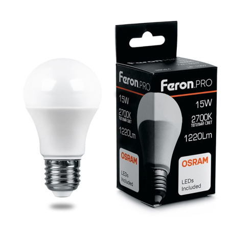 Лампа светодиодная Feron.PRO LB-1015 Шар E27 15W 2700K