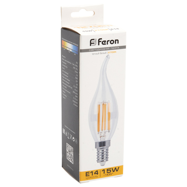Лампа светодиодная Feron LB-718 Свеча на ветру E14 15W 230V 2700K 38261
