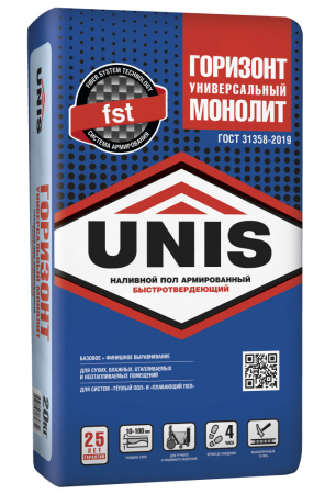 Наливной пол UNIS Горизонт Монолит 20 кг Быстротвердеющий