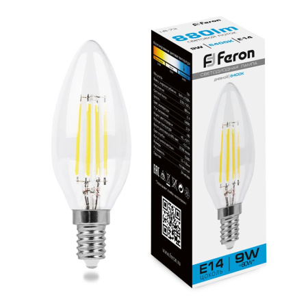 Лампа светодиодная Feron LB-73 Свеча E14 9W 6400K