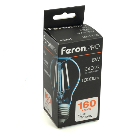 Лампа светодиодная Feron.PRO LB-1106 Шар E27 1000LM 6W 175-265V 6400K