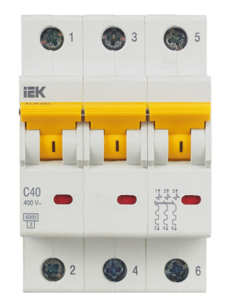 IEK KARAT Выключатель автоматический ВА47-60M 3Р 40А 6кА С