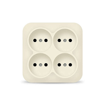 Розетка 4-м ОП 10А IP20 квадрат. без заземл. сл. кость IONICH 1453