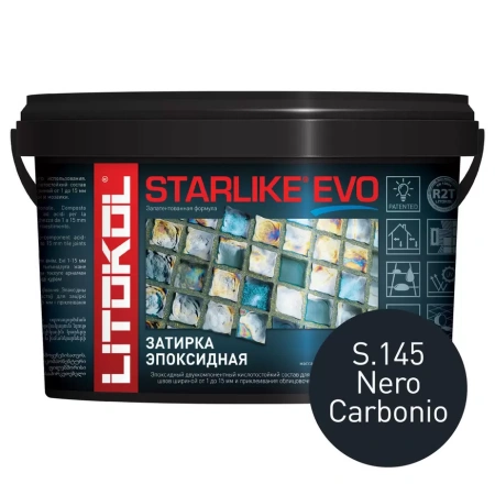 Затирка эпоксидная Litokol Starlike EVO S.145 черный 1 кг L0485200002