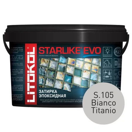 Затирка эпоксидная Litokol Starlike EVO S.105 белый титан 2.5 кг L0485130003