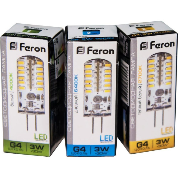 Лампа светодиодная Feron LB-422 G4 3W 12V  4000K