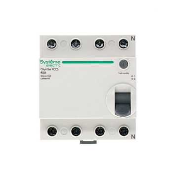 Systeme Electric City9 Set Выключатель дифференциального тока (ВДТ) 40А 4P 300мА Тип-AC 400В